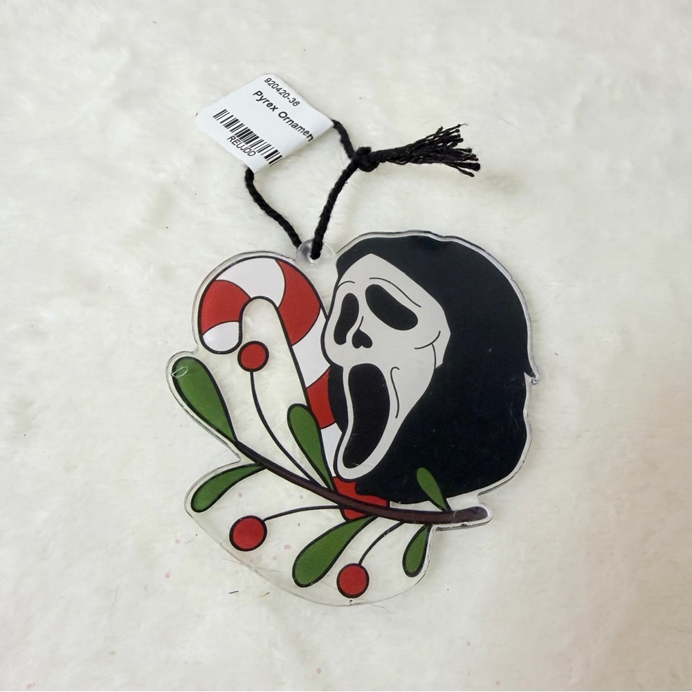 SCREAM Acrylic Ornament Candy Cane  Gift Tag‎ Christmas Halloween Scary Fun